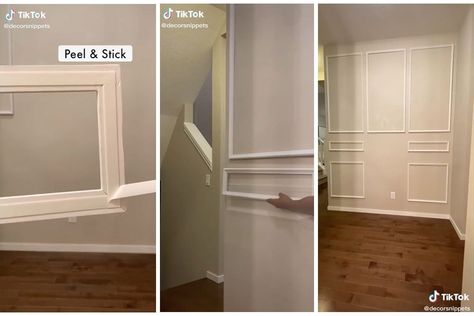 What Is Peel-and-Stick Trim and How Do You Use It? Types Of Crown Molding, Modern Crown Molding, Interior Window Trim, Base Moulding, Interior Windows, Wall Trim, Stair Storage, Home Center, Wall Molding