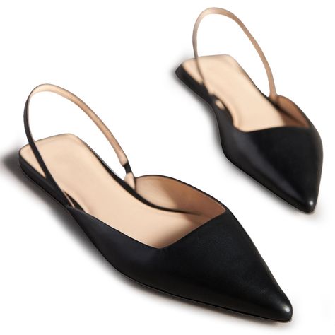 PRICES MAY VARY. Pointy toe Slip-on closure Backstrap mules Stretchy slingback design Animal friendly faux leather Not only do these slingback flats exude style, but they also prioritize comfort. The cushioned insole provides excellent support and helps reduce fatigue, making them ideal for long hours of wear. Whether you're running errands, attending meetings, or going out for a night on the town, these mules flats will keep your feet comfortable and happy. Cheap Trendy Slingback Pumps For Summer, Affordable Chic Slingback Pumps With Heel Strap, Cheap Low Heel Shoes For Fall, Affordable Feminine Pointed Toe Heels, Dress Shoes For Comfort, Cheap Leather Flats For Women, Trendy Shoes For Women Casual Business, Cute Flat Shoes For Fall, Comfortable Dress Shoes Casual