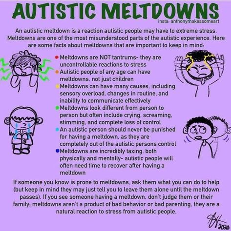 Asd Meltdown, Asd Spectrum, Therapy Notes, Mental Health Facts, Spectrum Disorder, Mental And Emotional Health, Coping Skills, Emotional Health, Psychology