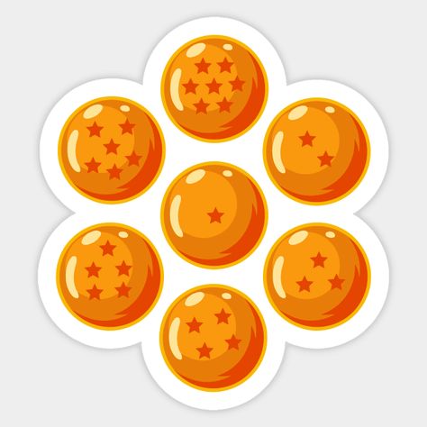 Seven Dragon Balls - Dragon Ball - Sticker | TeePublic Dragon Ball Z Stickers, Mini Dragon, Santa Anita, Diy Gifts For Him, Desenho Tattoo, Dragon Balls, Dragon Ball Artwork, Anime Stickers, Dragon Ball Z