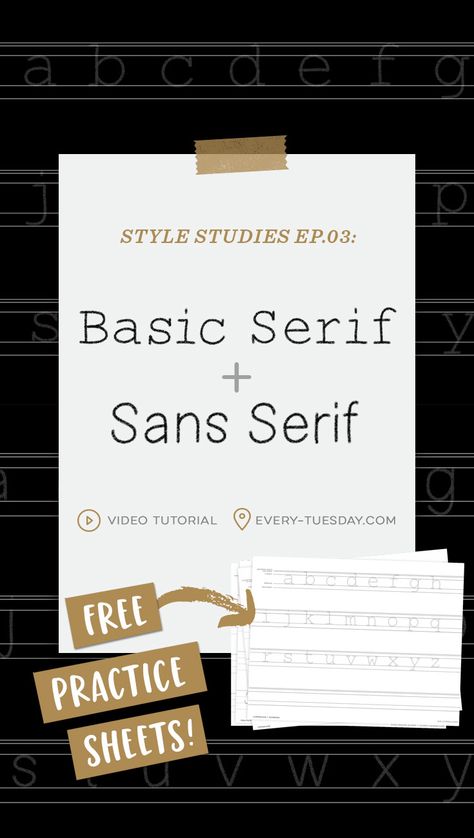 Serif + Sans Serif Lettering the RIGHT Way | free practice sheets: every-tuesday.com via @ teelac Sans Serif Hand Lettering, Serif Alphabet Hand Lettering, Sans Serif Fonts Alphabet, Serif Hand Lettering, Popular Script Fonts, Serif Lettering, Christmas Fonts Alphabet, Free Cursive Fonts, Ipad Things