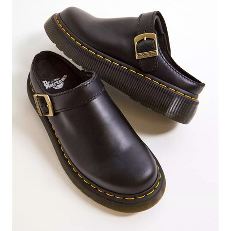 New Dr Doc Martens Laketen Atlas Black Leather Archive Mule Slip On Shoes. Rare,Sold Out. Eu Size 36, Fits Us 5 / Us 5.5 In Women’s. This Is A Stylish And Timeless Pair Of Black Leather Mules From Dr. Martens. Crafted From Durable Smooth Leather Ft. A Closed Toe And An Open Heel With An Adjustable Back Strap. Finished With A Logo Buckle Fastening And Iconic Yellow Stitching. Brand New With Box Without Lid. Check My Other Listings Please! Doc Marten Slingback Mule, Doc Martin Mules Outfit, Best Shoes For Standing All Day Work, Short Doc Martens, Doc Marten Mules, Mule Shoes, Whimsigoth Shoes, Dr Martin Sandals, Doc Marten Loafers