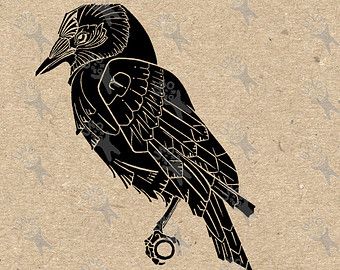 Deco Tattoo, Art Deco Tattoo, Art Nouveau Tattoo, Art Altéré, Nouveau Tattoo, Image Vintage, Crow Tattoo, Art Journal Cover, Raven Art