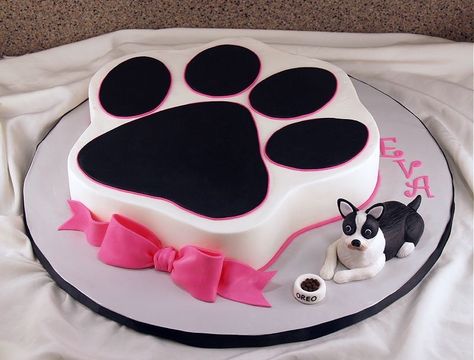 Dog Lover Cake, Paw Print Cakes, Birthday Cake Dog, Paw Cake, Dog Birthday Cake Recipe, Dog Cake Recipes, Cake Dog, Birthday Cake With Photo, Puppy Cake