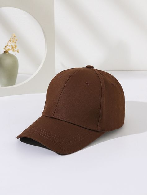 Coffee Brown  Collar  Fabric   Embellished   Women Accessories Women Baseball Cap, Women Baseball, Brown Hats, Coffee Brown, Sports Accessories, Men's Beauty, Style Summer, School Outfits, Brown Color