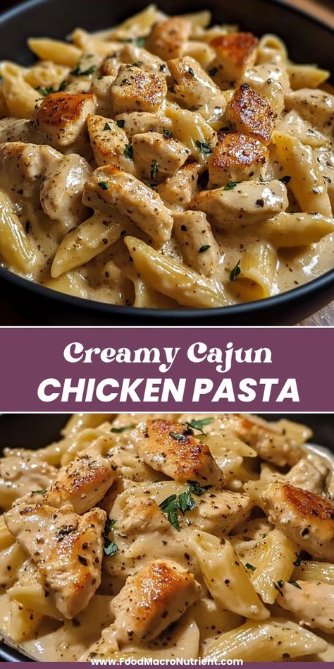 Turn up the heat with this Creamy Cajun Chicken Pasta! Tender chicken in a rich, spicy cream sauce with a kick of Cajun seasoning coats every bite of pasta, making it the perfect blend of comfort and bold flavors for your next dinner. Cajun Pasta Recipes, Creamy Cajun Chicken Pasta, Creamy Cajun Pasta, Bbq Chicken Pasta, Creamy Cajun Chicken, Creole Food, Italian Meals, Chicken Recipes Boneless, Quick Pasta Recipes