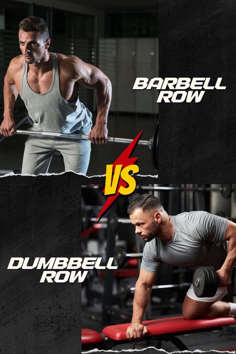 Uncover the secrets of rowing with our head-to-head comparison of Barbell Row vs. Dumbbell Row! 🌟 From effectiveness to personal preference, we dissect the details to guide you to the ultimate choice for your fitness goals. Ready to refine your rowing routine? Dive into our comparison now! 🏋️‍♂️🛒 #RowingShowdown #BarbellVsDumbbellRow #FitnessDecisions Dumbbell Row, Back Muscle, Barbell Row, Muscle Gain, Back Muscles, Back Exercises, Muscle Growth, Gain Muscle, Rowing