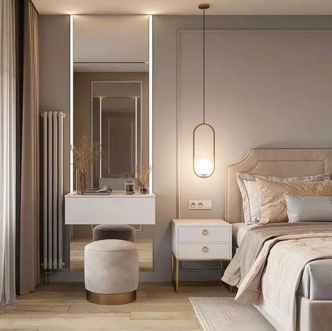 Use Bedroom Mirror Ideas, Classic Interior Design Living Room, Bedroom Ideas Luxury, Deco Studio, Classic Interior Design, Classic Living Room, New Interior Design, Bedroom Decor Design, Bedroom Bed Design