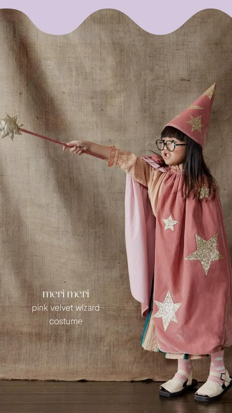 Wizard Costume, Unique Halloween Costumes, Velvet Hat, Meri Meri, Boho Kids, Wood Shutters, Fabric Stars, Halloween Event, Glitter Fabric