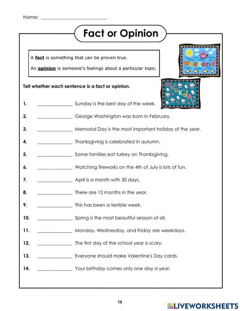 Fact And Opinion Worksheet, Fact Or Opinion, Language Journal, Life Skills Class, Writing Sites, Essay Structure, Writing Prompts Funny, Reading Comprehension Lessons, Essay Format