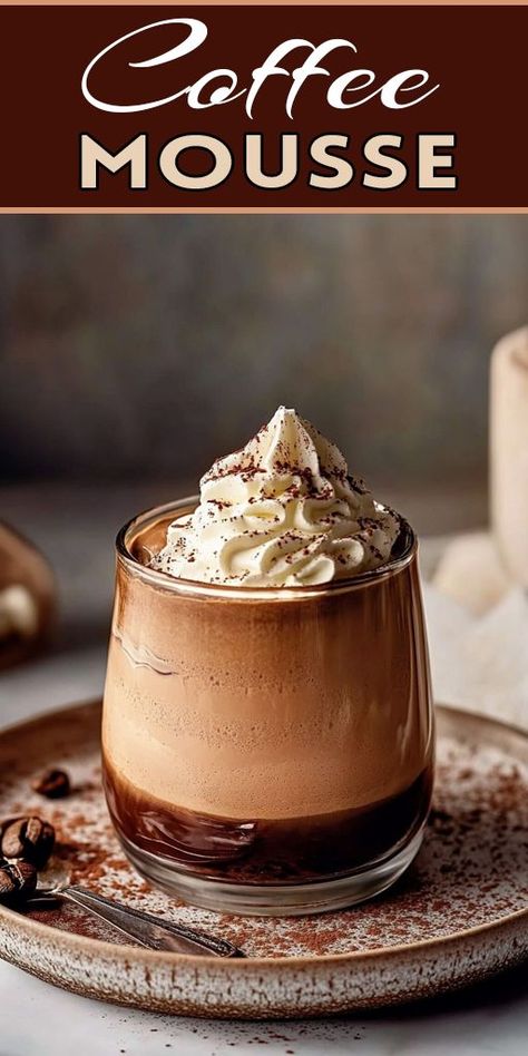 ☕ Treat yourself to this creamy Coffee Mousse, a perfect dessert for coffee lovers! With its light, airy texture and bold espresso flavor, this mousse makes a delicious after-dinner treat or an indulgent afternoon pick-me-up. Easy to prepare and irresistibly smooth, it’s ideal for parties or romantic dinners at home. 💡 Pin it now and impress your guests with this delightful mousse! #CoffeeMousse #DessertRecipes #EasyDesserts #CoffeeLovers #SweetTreats 🍮☕ Romantic Dinners At Home, Coffee Mousse Recipe, Espresso Mousse, 2023 Meals, Mousse Recipes Easy, Moose Cake, Salted Caramel Coffee, Coffee Mousse, Coffee Desserts