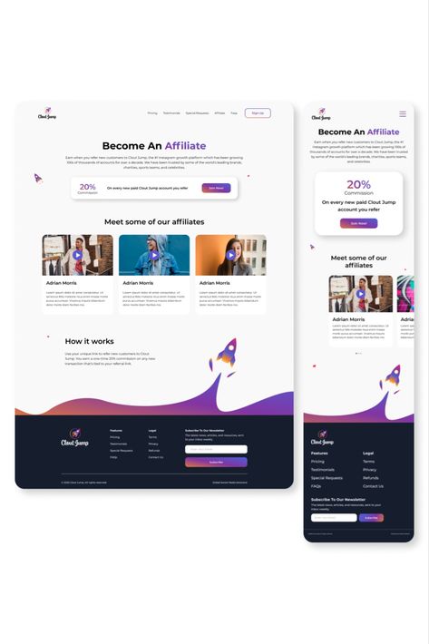 Uiux Design, Website Ideas, Affiliate Marketing Programs, Website Design Inspiration, Program Design, Landing Page Design, Ui Ux Design, Web Page, Page Design