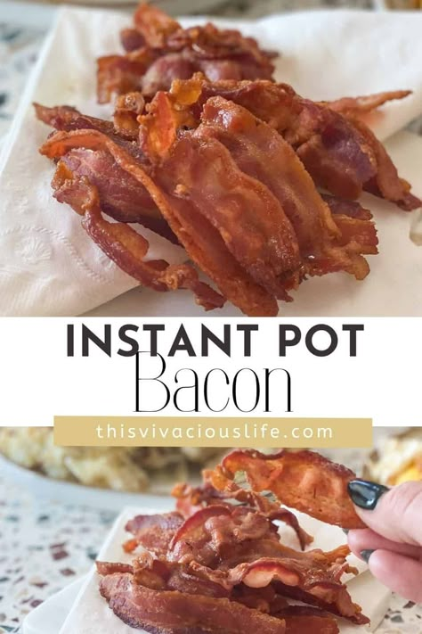 Instant Pot Bacon, How To Make Bacon, Cooking Bacon, Instant Pot Pork, Best Instant Pot Recipe, Healthy Instant Pot Recipes, Easy Instant Pot Recipes, Instant Pot Dinner Recipes, Crisp Recipe