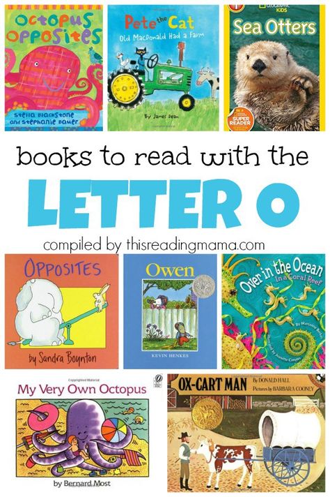 Book List for the Letter O - books to read with the letter O - This Reading Mama Letter A Books For Preschool, Letter O Printable, Book List Printable, Letter O Activities, Musical Alphabet, Preschool Reading, Letter Games, Abc Printables, Homeschool Crafts