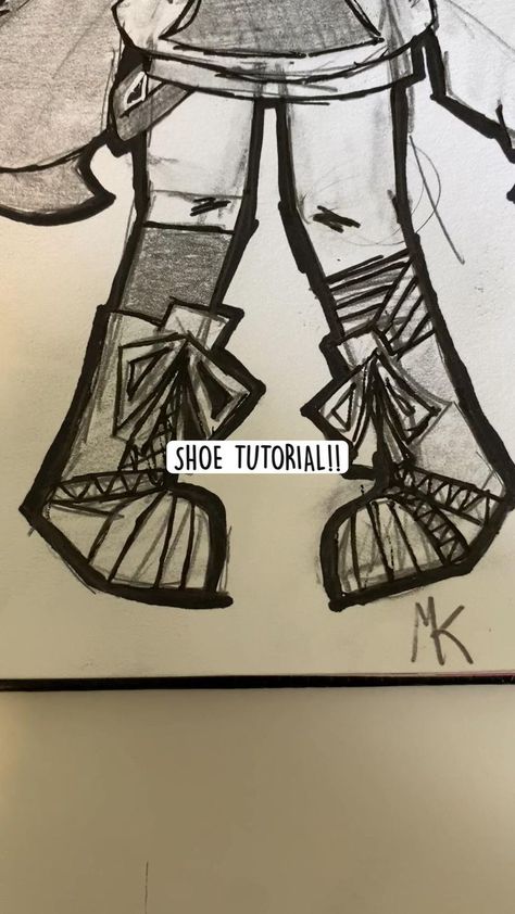 Shoe Tutorial, Kidcore Art, Indie Drawings, Body Drawing Tutorial, Creative Drawing Prompts, Art Tools Drawing, Sketches Tutorial, Easy Doodle Art, Easy Drawings Sketches