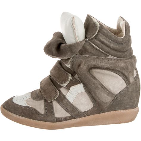 Pre-owned Isabel Marant Beckett Wedge Sneakers ($345) ❤ liked on Polyvore featuring shoes, sneakers, grey, wedged sneakers, velcro wedge sneakers, gray suede shoes, velcro sneakers and suede shoes High Top Wedge Sneakers, Isabel Marant Sneakers, Hidden Wedge Sneakers, Marant Shoes, Wedge Heel Sneakers, Isabel Marant Shoes, Velcro Sneakers, Suede Trainers, Snakeskin Heels