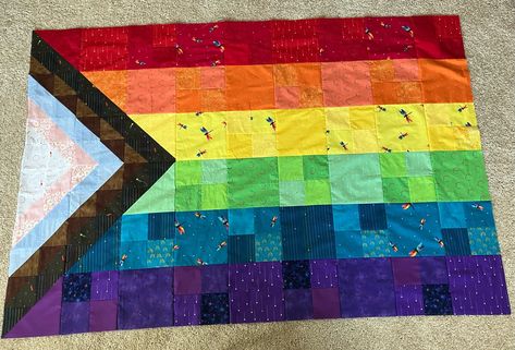 Gorgeous progress pride quilt WIP by TJ Crochets on tumblr and kofi Pride Quilts Ideas, Pride Quilt, Flag Quilt, Trans Flag, Blanket Ideas, Pride Flag, Pride Flags, Quilt Blanket, On Tumblr