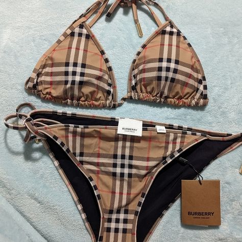 Swimsuit Burberry original Burberry Swimsuit, 17th Birthday Ideas, 17th Birthday, Dream Vacation, Birthday Ideas, Bathing Suits, Burberry, Cute Outfits, Outfit Inspo