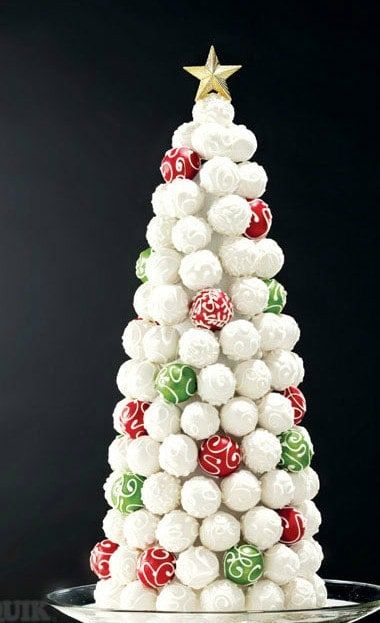 Christmas Tree Desserts, Edible Centerpieces, Christmas Truffles, Christmas Cake Pops, Christmas Tree Cake, Cool Christmas Trees, Sweet Christmas, Holiday Cakes, Office Party