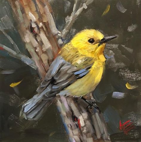 Yellow Warbler, Bird Painting Acrylic, Bird Paintings On Canvas, Bird Paintings, Bird Artwork, Bee Art, Yellow Bird, Baby Dragon, Bird Pictures