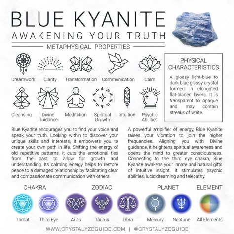 Psychic Crystals, Kyanite Properties, Kyanite Meaning, Crystal Healing Chart, Healing Spirituality, Kyanite Crystal, Divine Guidance, Witchy Crafts, Crystal Healer