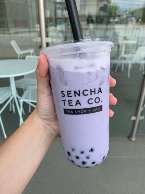 Bubble Tea Flavors, Big Snacks, Purple Food Coloring, Sencha Tea, Bubble Tea Boba, Boba Drink, Candy Drinks, Bubble Milk Tea, Junk Food Snacks