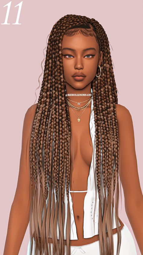 RebelleSims🖤 — 𝓟𝓐𝓡𝓣 1 2 3 4 5 𖹭 ୨ৎ 1 2 3 4 5 6 7 8 ... Sims 4 Hair For Black Sims, Black Sims 4 Cc Hair Free, Black Hair Cc Sims 4, Black Sims 4 Cc Hair, Sims 4 Black Hair Cc, Hair The Sims 4, Female Hairstyles, Braids Locs, Female Hair