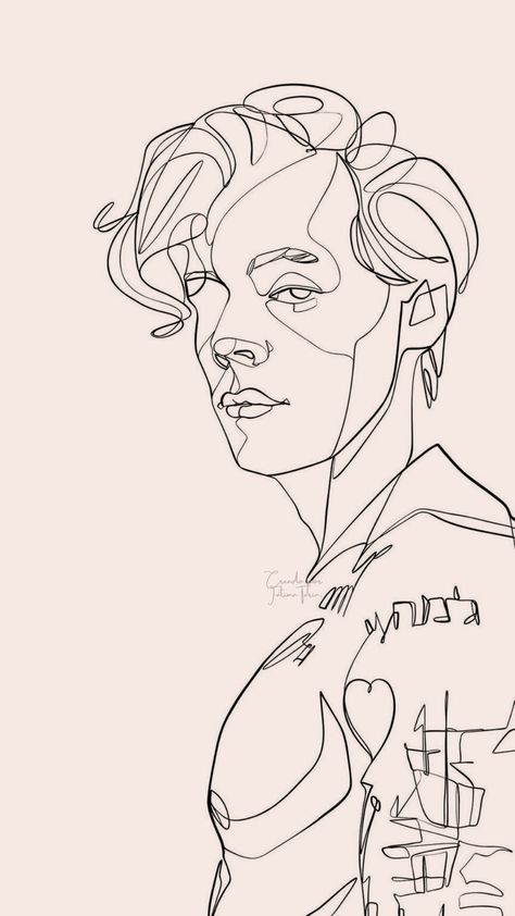 Harry Styles Lineart, Harry Styles Line Drawing, Harry Styles Heart, Harry Styles Dibujo, Harry Styles Drawing, Wallpaper Drawing, Harry Styles Wallpaper, Heart Drawing, Small Drawings