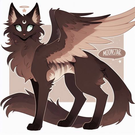 Moonstar Mythical Creatures Drawings, Cats Art Drawing, Warrior Cats Fan Art, Warrior Cat Drawings, Warrior Cat Oc, Warrior Cats Art, Mythical Animal, Cute Fantasy Creatures, Creature Drawings