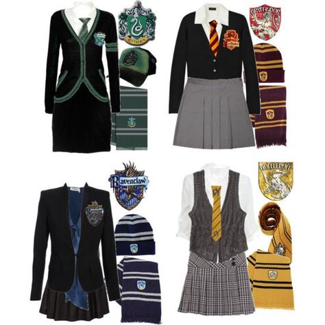 "Hogwarts Uniforms" by ser-rena01 on Polyvore Hogwarts School Uniform, Maquillage Harry Potter, Harry Potter Uniform, Harry Potter Costumes, Harry Potter Dress, Hogwarts Uniform, Stile Harry Potter, Hogwarts Outfits, Harry Potter Cosplay