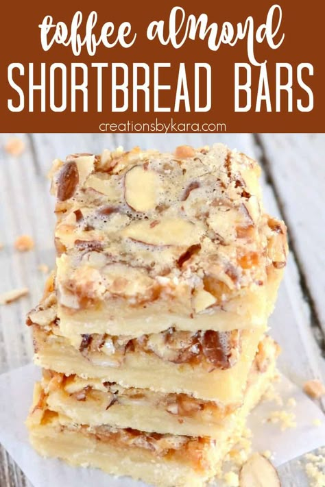 Desert Bars Recipes, One Bowl Desserts, Almond Bars Recipe, Toffee Bars Recipe, Homemaker Tips, Easy Toffee, Blackberry Cheesecake, Xmas Baking, Almond Toffee