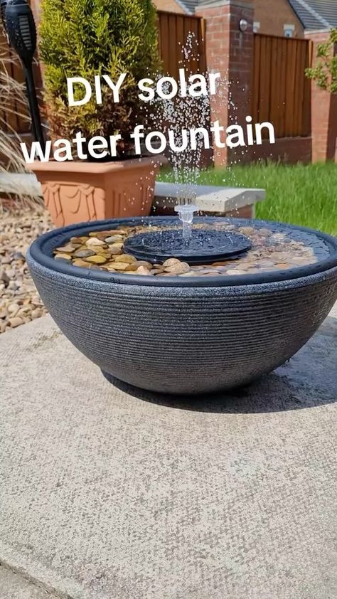 Home decor | Create a Charming DIY Garden Water Fountain on a Budget! Looking to add | Instagram Diy Solar Water Fountain, Solar Bird Bath Fountain, Solar Powered Water Fountain, Solar Bird Bath, Solar Powered Fountain, Solar Water Fountain, Diy Water Fountain, Garden Water Fountains, Diy Pond