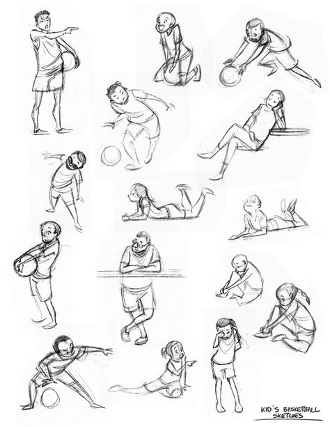 basketball poses Boy Walking Drawing Reference, Character Perspective Pose Reference, Posing For Drawing, Human Sketches Drawing Poses, Human Figures In Different Poses, Cowering In Fear Pose, Gesture Drawing Poses Sketch, Pose Gesture, Basketball Pose