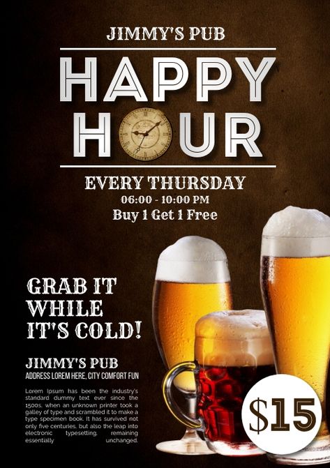 Happy Hours, Happy Hour Photo Ideas, Happy Hour Menu Design, Happy Hour Poster Design, Happy Hour Graphic, Happy Hour Poster, Beer Event Poster, Happy Hour Flyer Design, Vintage Drink Advertisements