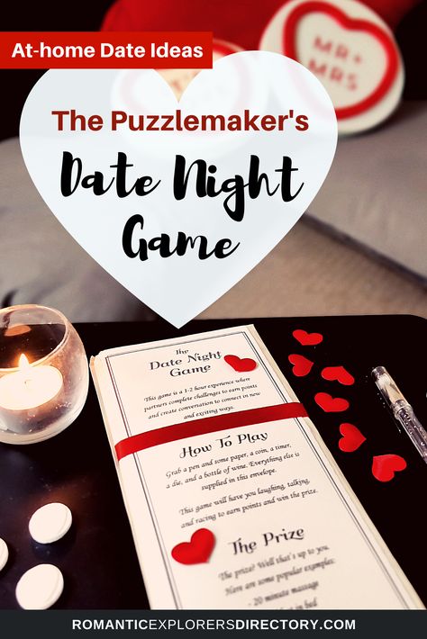 The Puzzlemaker's Date Night game is perfect for couples seeking at-home date ideas. Date Night Games For Couples Free Printable, Puzzle Date Night, Date Night Scavenger Hunt, Romantic Games For Couples, Games To Play At Home, Love Coupons For Him, Question Games For Couples, Couples At Home, Printable Love Coupons