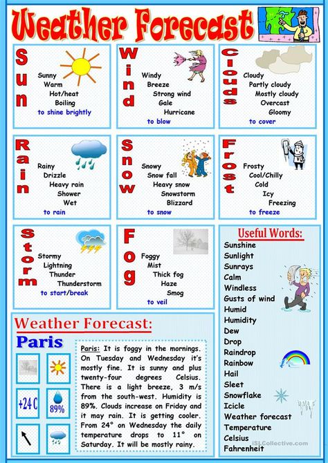 Weather Report For Kids, Weather Elementary, Teaching Weather, Weather Worksheets, Weather Words, Weather Chart, Map Worksheets, Weather Symbols, Mindset Goals