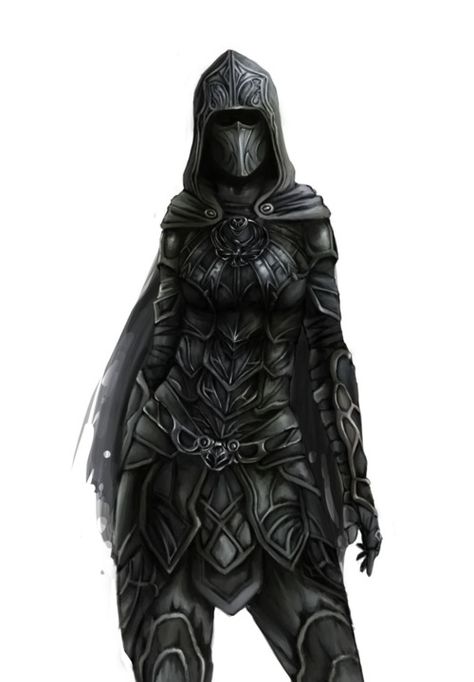 nightingale armour from skyrim - definitely one of my favorites, alongside the Dark Brotherhood armor. Nightingale Armor, Nightingale, Skyrim, A Woman, Black