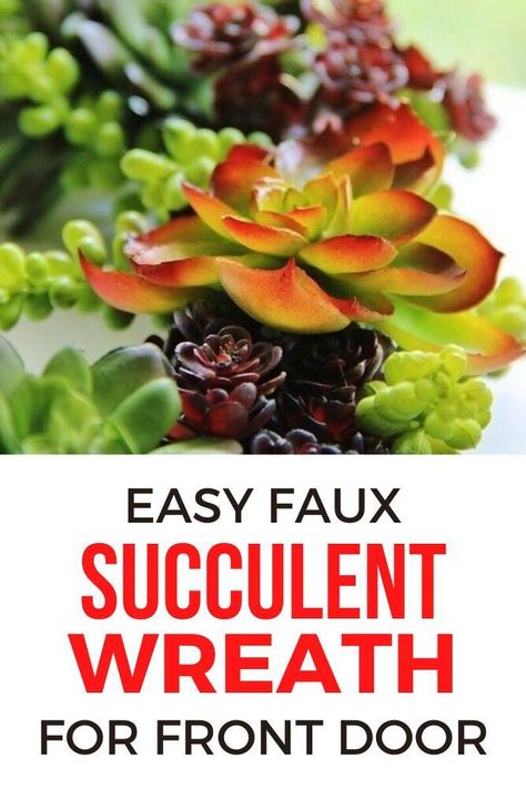 Get ready for Fall decor for your front door with the quick and easy succulent wreath idea. Cheap fall decoration for your home. #hometalk Faux Succulent Wreath, Frugal Decor, Cheap Fall Decor, Floral Arranging, Cheap Fall, Get Ready For Fall, Succulent Wreath, Diy Flower Pots, Work Diy