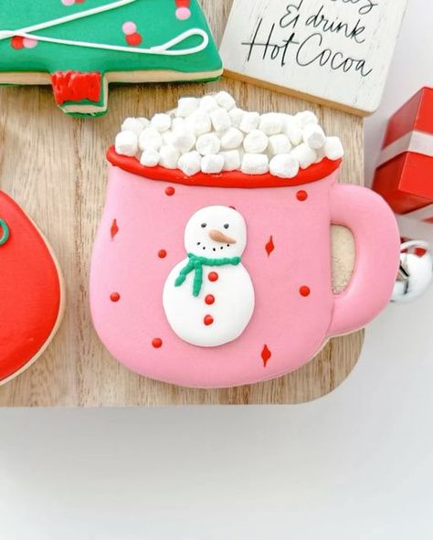 Royal Icing Hot Cocoa Mug, Mug Cookie Decorated, January Royal Icing Cookies, Mug Royal Icing Cookies, Hot Chocolate Cookies Decorated, Christmas Mug Cookies Decorated, Baking Fundamentals, Mug Sugar Cookie, Classic Sugar Cookie Recipe