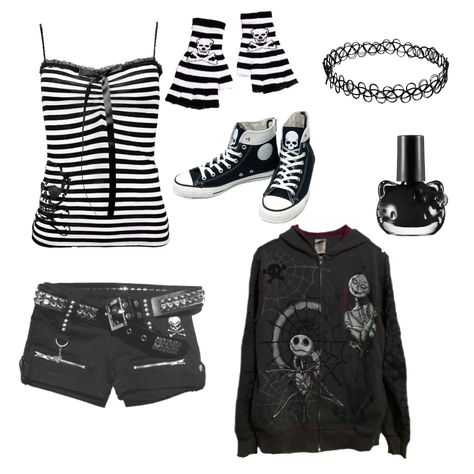 Scene Girl Outfits, Tail Aesthetic, Emo Scene Outfits, Scene Grunge, Emo Outfit Ideas, Y2k Black And White, Emo Outfit, Scene Queen, Emo 2000s