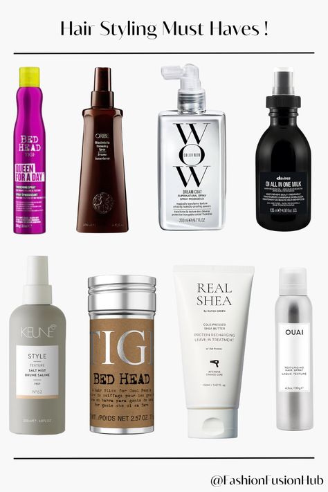 Achieve salon-quality hair at home with these essential styling products. Perfect for prepping, protecting, and styling, these products will transform your hair routine and leave you with a flawless finish every time. #HairStylingEssentials #HairCareProducts #MustHaveHairProducts #HairVolume #TexturizingSpray #LeaveInTreatment #HeatProtectant #HairRoutine #BedHeadProducts #SalonHairAtHome" Professional Hair Products, Essential Products, Hair Advice, Texturizing Spray, Hair Product, Hair Routine, Styling Products, Body Skin Care Routine, Hair Routines