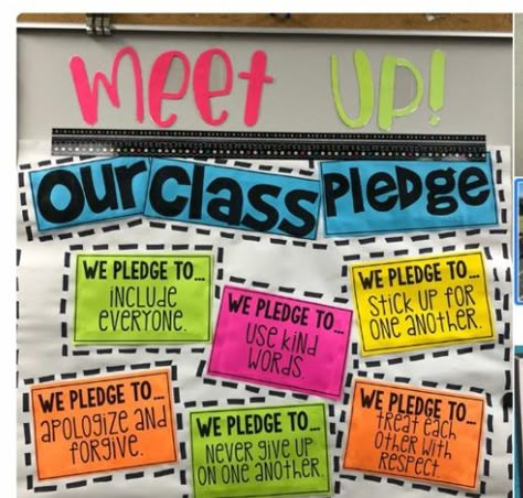 Having a "pledge" like this can help classrooms function and students to follow expectations. You could even include students and have a personal class pledge for each class, that way students came up with some of the ideas on their own. 2nd Grade Rules And Expectations, 3rd Grade Expectations, Leader In Me Classroom Ideas, Class Pledge, Class Expectations, Overhead Projector, Responsive Classroom, Classroom Expectations, Classroom Behavior Management