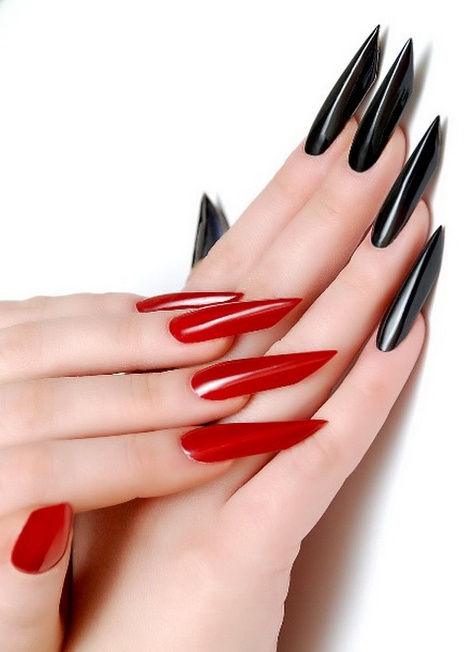 Red/Black... Square Oval Nails, Long Black Nails, Designer Nails, Long Nail Art, Acrylic Nail Shapes, Edge Nails, Red Acrylic Nails, Lovely Nails, Black Tones