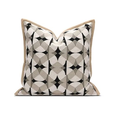 Black Khaki Pillows Geometric Cushion Case Modern 45x45 50x50 Decorative Pillow Cover For Sofa Chair Bedding Home Decorations - AliExpress 15 Black And Khaki, Cover For Sofa, Geometric Cushions, Embroidered Throw Pillows, Embroidered Pillow Covers, Shades Of Beige, Cushion Pattern, Cushion Inserts, Geometric Pillow