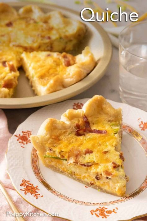 This is the best Quiche recipe you will ever make! Made with a delicious buttery and flakey pie crust filled with creamy custard, this quiche is the perfect easy breakfast, brunch, or dinner. Even better, it can be prepared ahead of time and frozen for a stress-free meal. Best Quiche Recipe, June Oven, Quiche Pie Crust, John Kanell, Best Quiche, Best Quiche Recipes, Flakey Pie Crust, Chocolate Chip Scones, Easy Breakfast Brunch