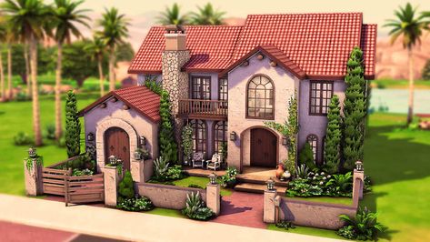 25+ Best Sims 4 House Ideas in 2023 That You'll Love Spanish Home Sims 4, Sims 4 Hacienda, Houses Mediterranean, House Floorplan, Oasis Springs, Sims 4 House, House Mediterranean, Sims Freeplay Houses, Sims 4 Family