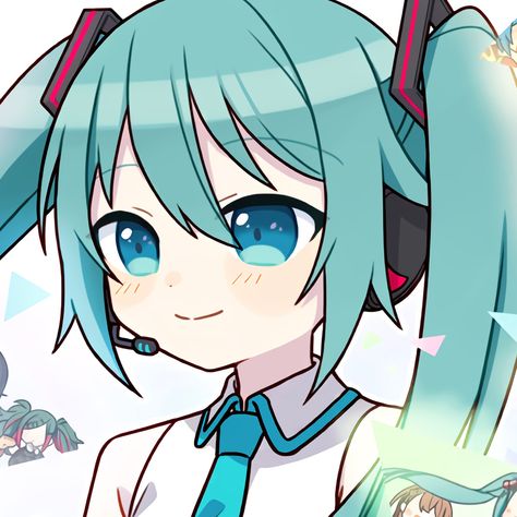 Miku Icon, Miku Hatsune Chibi, Miku Hatsune Vocaloid, Project Sekai, Hatsune Miku, Blue Hair, Vocaloid, Manga Art, Aesthetic Anime