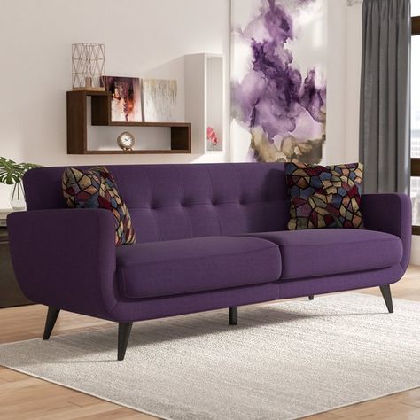 Purple Sofa Living Room Ideas Modern, Purple Living Room Furniture, Violet Living Room, Sofa Sala, Interior Design Portfolio Layout, Purple Living Room, Purple Sofa, Contemporary Living Room Design, Handmade Logo