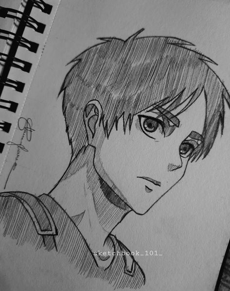 Eren Yeager Eren Jaeger Sketch Easy, Anime Drawing Eren Yeager, Eren Yeager Easy Drawing, Eren Sketch Easy, Eren Jeager Drawing Pencil, Eren Jaeger Pencil Sketch, Eren Jaeger Drawing Easy, Eren Drawing Sketch, Drawing Eren Jaeger