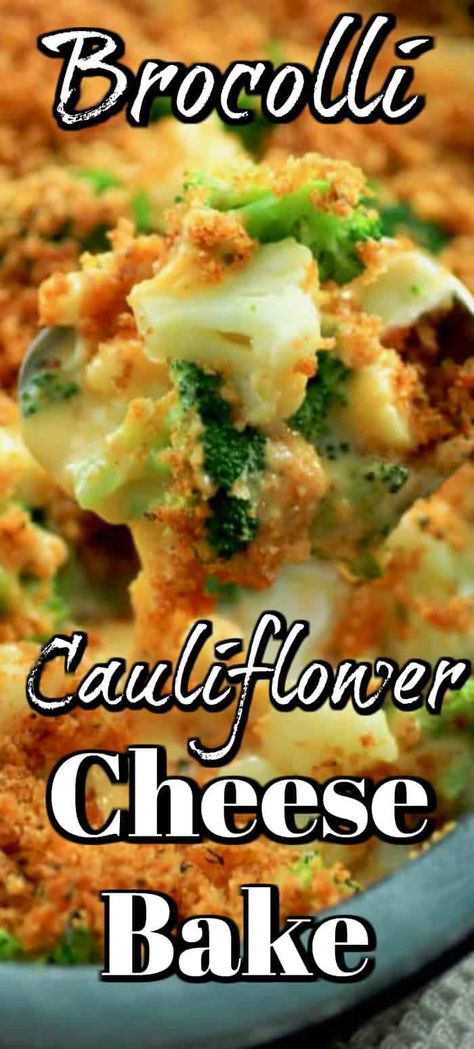 Broccoli Cauliflower Cheese Bake Broccoli Cauliflower Cheese, Broccoli Cauliflower Recipes, Casserole Broccoli, Cauliflower Cheese Bake, Broccoli Cauliflower Casserole, Vegetable Casserole Recipes, Veggie Casserole, Favorite Casseroles, Cheese Bake